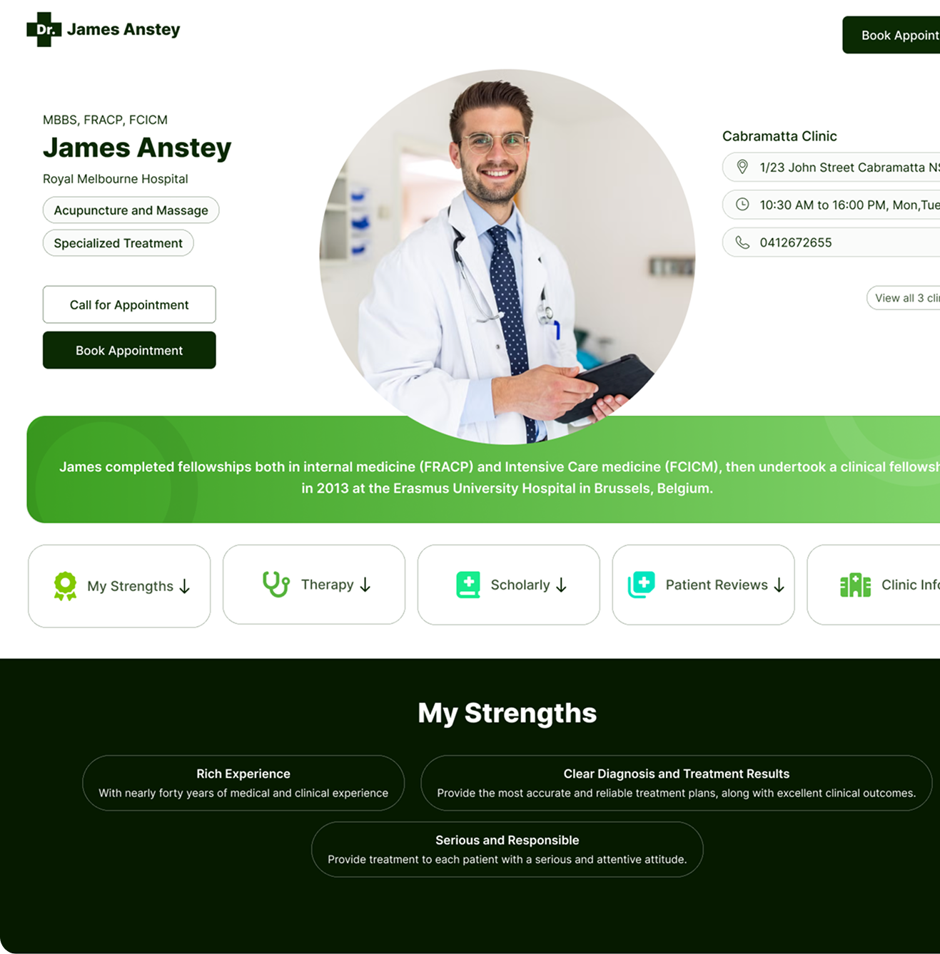 CUSTOMISED_PRACTITIONER_WEBSITE Screenshot